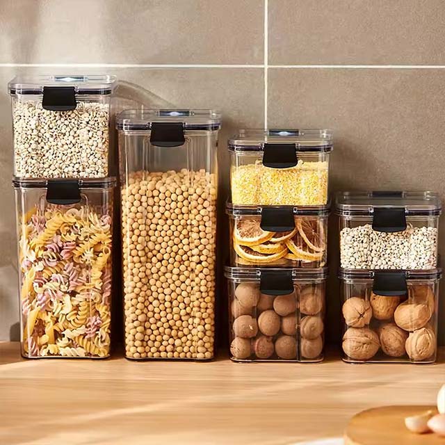 1PC Large Sealed Plastic Kitchen Grain Storage Jar – Moisture-Proof Organizer Box for Household Seasoning & Food Storage
