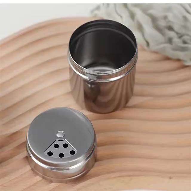 Multi-Purpose Stainless Steel Spice Jar – Rotating Cover Seasoning Shaker for Salt, Sugar & Pepper