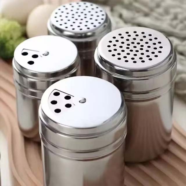 Multi-Purpose Stainless Steel Spice Jar – Rotating Cover Seasoning Shaker for Salt, Sugar & Pepper