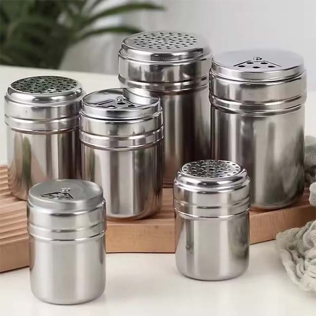 Multi-Purpose Stainless Steel Spice Jar – Rotating Cover Seasoning Shaker for Salt, Sugar & Pepper