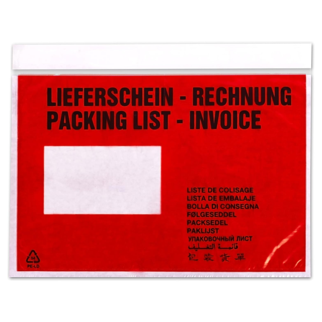 Self-Adhesive Delivery Note Envelopes – DIN C5 Printed Pockets for Invoices & Shipping Documents, Thick Compliant Paper box