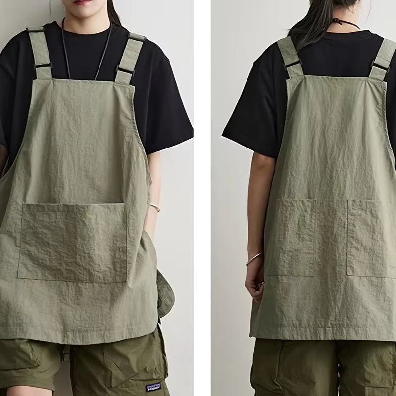 Japanese Waterproof Workwear Apron – Professional Unisex Apron for Barbers, Coffee Shops, and Outdoor Catering – Minimalist Kitchen Uniform