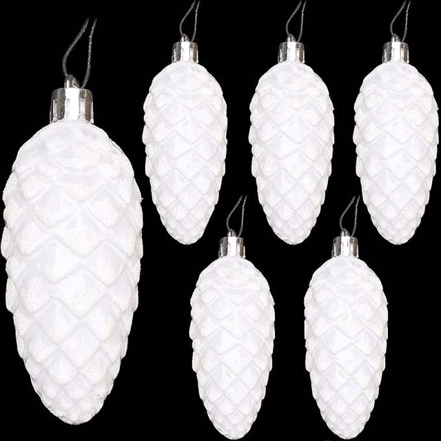 Christmas Concepts® 6-Pack 90mm Pine Cone Baubles – Shiny & Glitter Luxury Ornaments