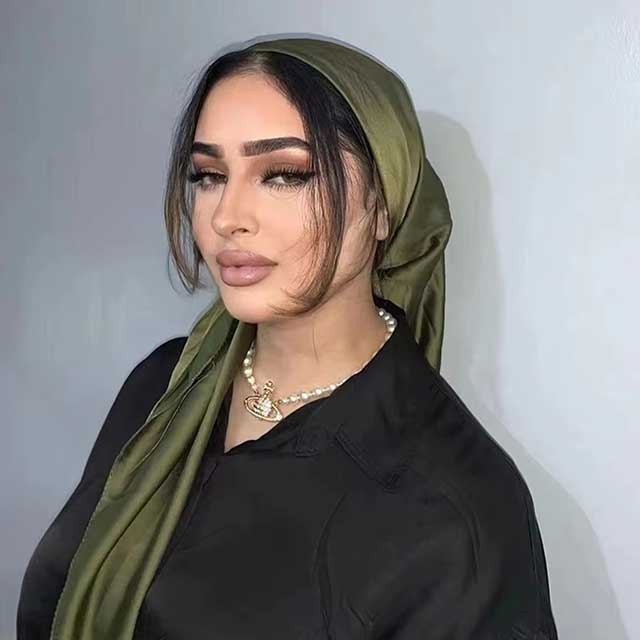 90×90cm Silk Satin Square Scarf for Women – Plain Hijab, Headwrap, Shawl & Handkerchief