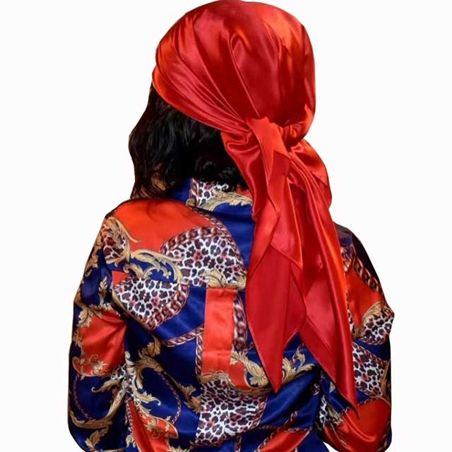 90×90cm Silk Satin Square Scarf for Women – Plain Hijab, Headwrap, Shawl & Handkerchief