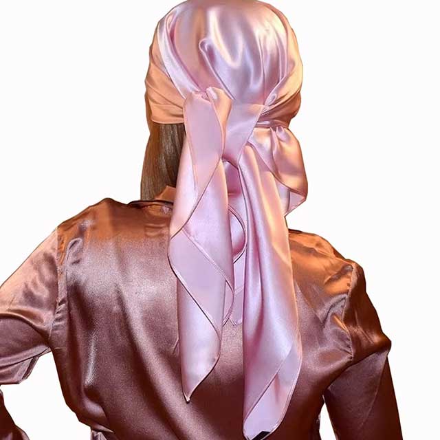 90×90cm Silk Satin Square Scarf for Women – Plain Hijab, Headwrap, Shawl & Handkerchief