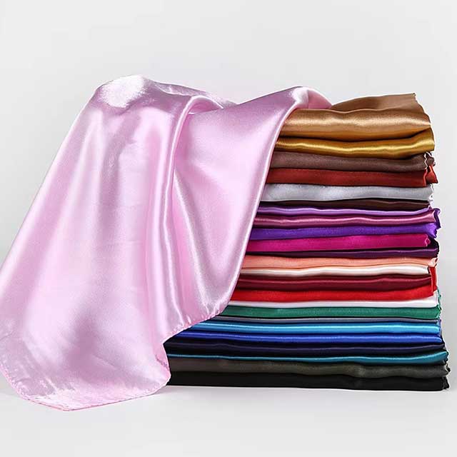 90×90cm Silk Satin Square Scarf for Women – Plain Hijab, Headwrap, Shawl & Handkerchief