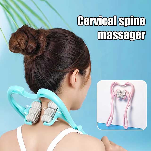 Six-Wheel Manual Cervical Massager – Neck, Back & Waist Roller for Muscle Tension Relief & Relaxation