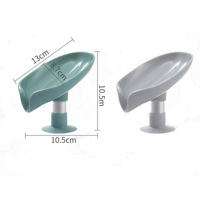 Soap Dish with Drain – Punch-Free Self-Draining Plastic Soap Holder Tray for Bathroom, Kitchen Sink, or Bathtub – Bar Soap & Sponge Saver