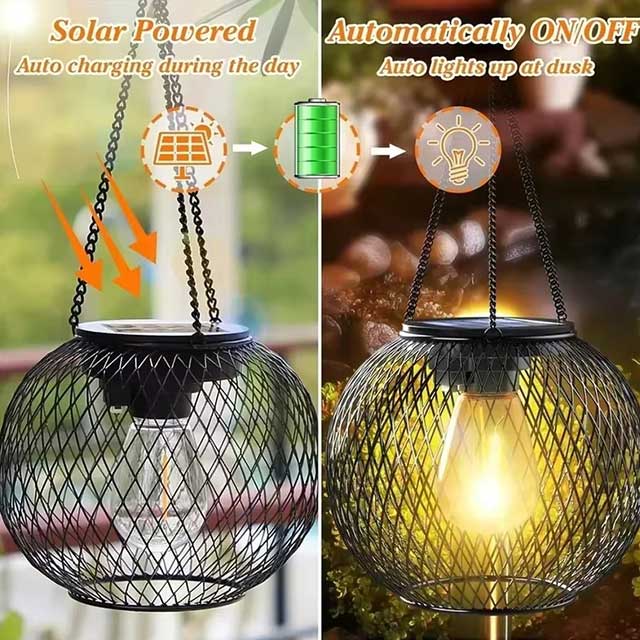 Waterproof Outdoor Solar Lantern – Hanging LED Light for Yard, Garden & Pathway Decoration