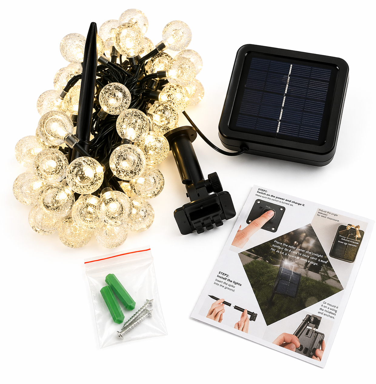 Lezonic Solar Decorative Lights Outdoor LED – Waterproof Garden Lights | Energy-Saving Solar Landscape Lighting