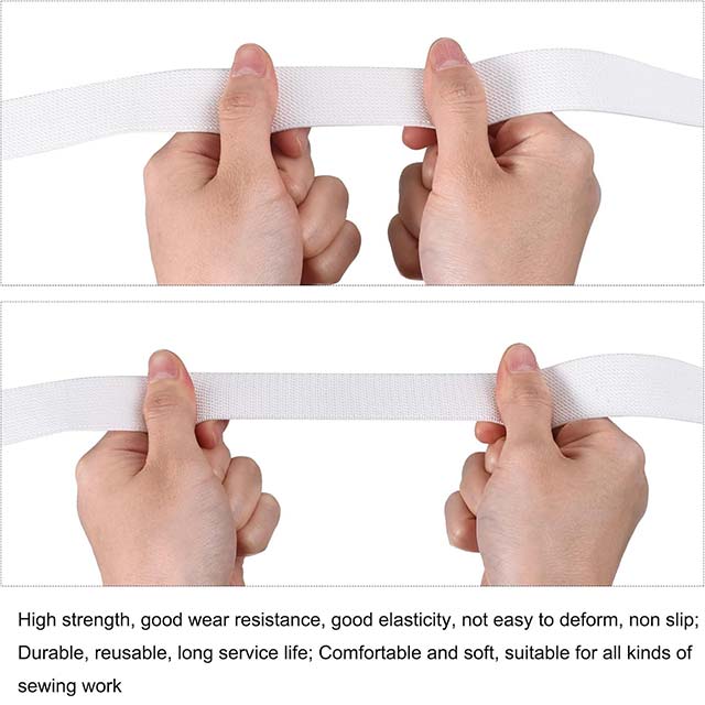 Sourcing Map Twill Wide Elastic Band – 3cm (1.2") Double-Sided Flat Woven/Knit Elastic Spool, 4 Yards (12ft) Heavy Stretch Strap for Sewing & Waistbands