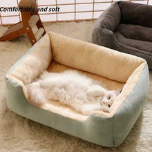Square Plush Pet Kennel – Warm Winter Sofa Bed for Small Dogs & Cats, Soft Kitten Cushion, Cozy Pet Sleeping House & Accessories