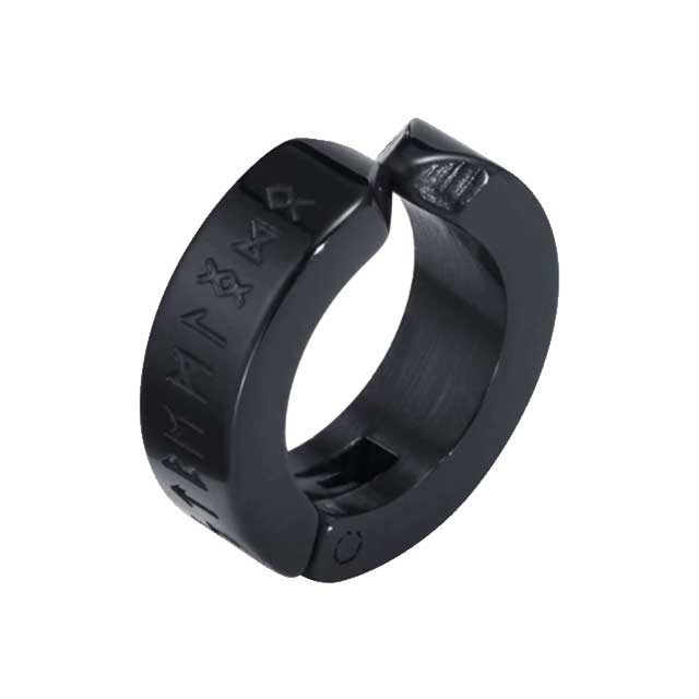 Stainless Steel Viking Rune Hoop Earrings – 12mm Huggie Earrings for Men & Women | Norse Unisex Jewelry