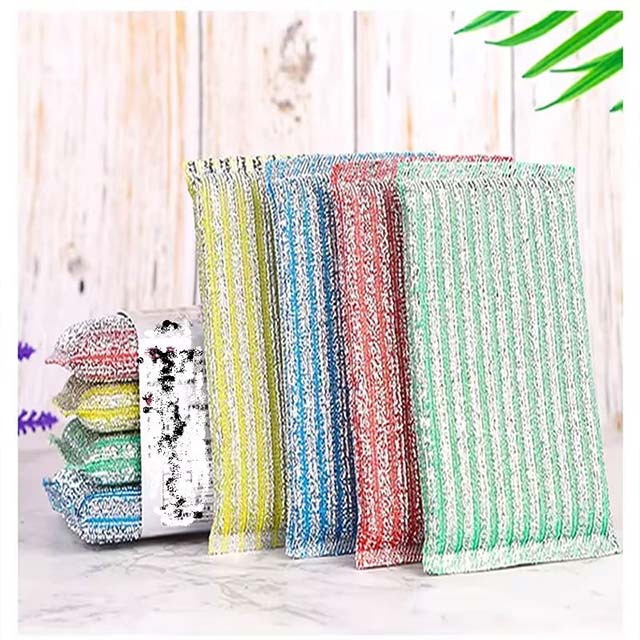 4PCS Stainless Steel Wire Scouring Sponge – Decontamination Scrubber for Cleaning Bowls, Dishes & Pots