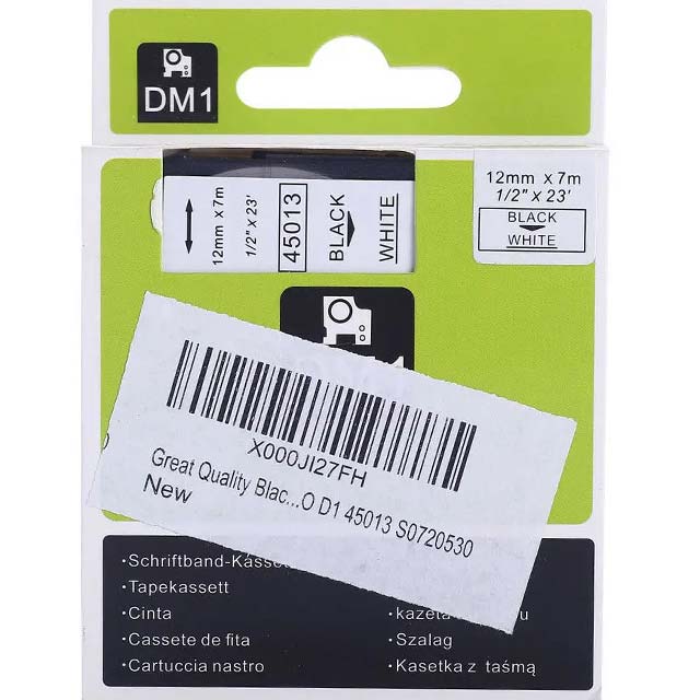 Standard 45013 Labeling Tape for Dymo – Durable Black Print on White Tape for Office & Industrial Organization