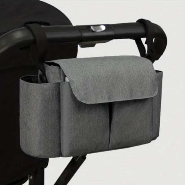 Stroller Organizer Bag for Mums – Large Capacity Hanging Diaper Bag with Bottle Holder | Baby Pram Travel Accessory