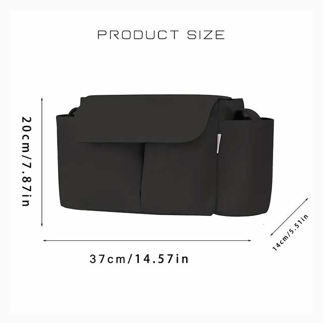 Stroller Organizer Bag for Mums – Large Capacity Hanging Diaper Bag with Bottle Holder | Baby Pram Travel Accessory