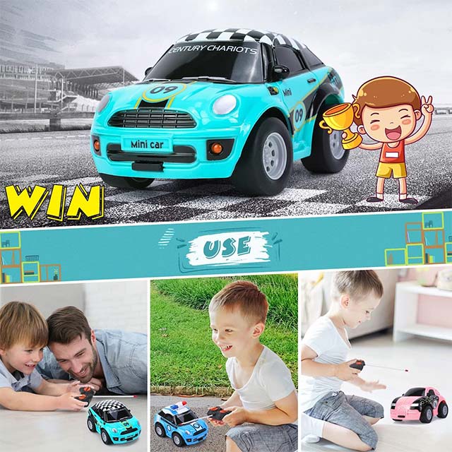 Subao Remote Control Cars for Kids - Mini Cartoon RC Car Toys with Light - Toddlers Toys for 2 3 4 5 6 Year Old Boys Girls Birthday Gifts