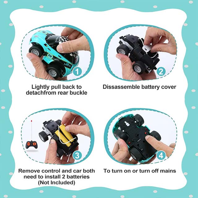 Subao Remote Control Cars for Kids - Mini Cartoon RC Car Toys with Light - Toddlers Toys for 2 3 4 5 6 Year Old Boys Girls Birthday Gifts