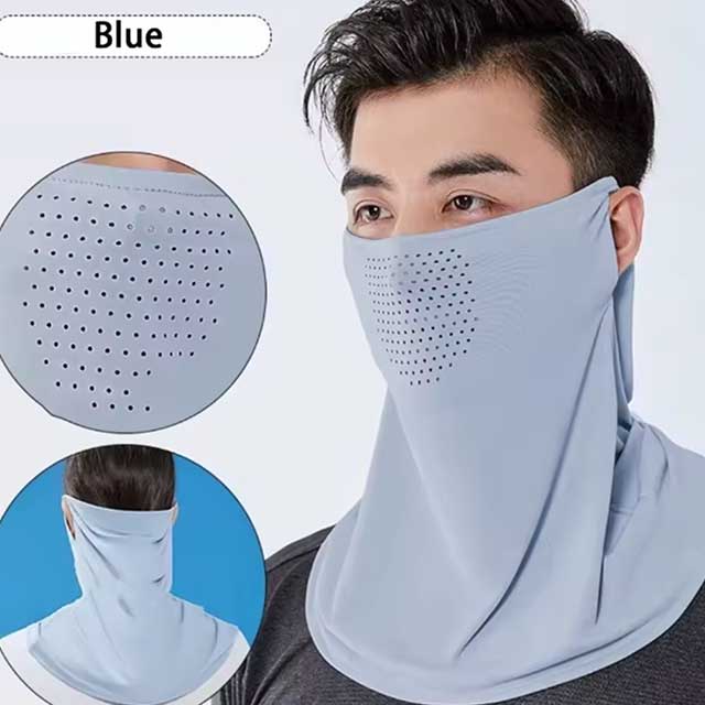 Summer Ice Silk Face Mask with Brim – UV Protection Sun Hat & Outdoor Face Cover for Women | Breathable Sunscreen Shield