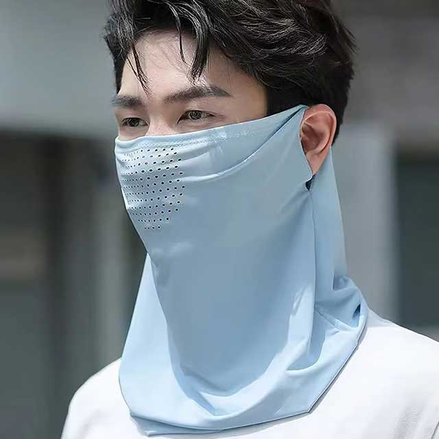 Summer Ice Silk Face Mask with Brim – UV Protection Sun Hat & Outdoor Face Cover for Women | Breathable Sunscreen Shield