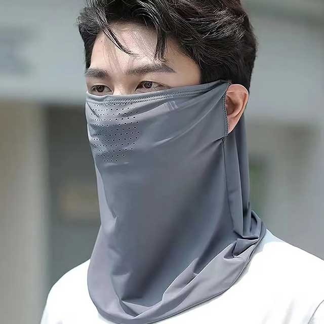 Summer Ice Silk Face Mask with Brim – UV Protection Sun Hat & Outdoor Face Cover for Women | Breathable Sunscreen Shield