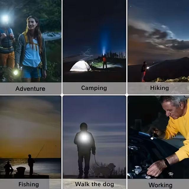 Super Bright LED Flashlight – Rechargeable, Zoomable, 3 Modes, Waterproof, Long-Range Torch for Outdoor & Emergency Use