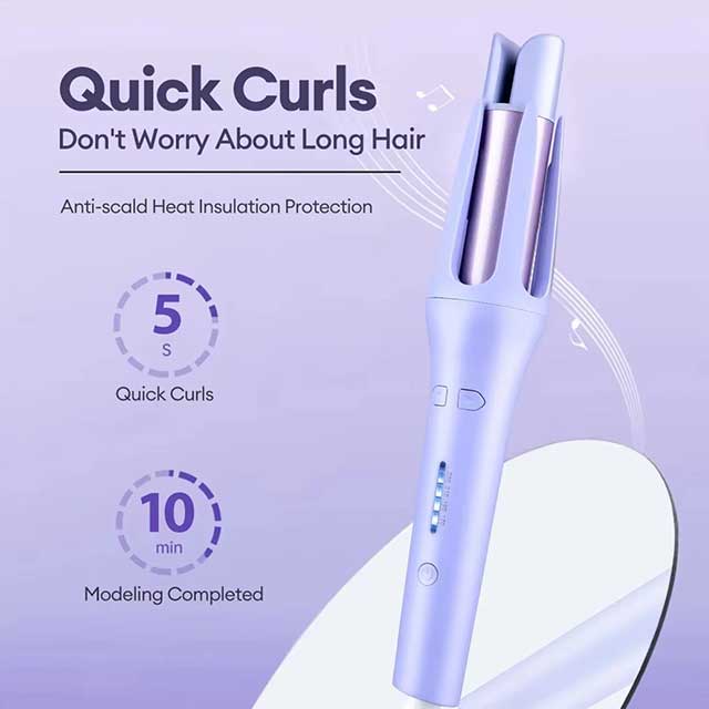 Tinsol 2-in-1 Automatic Hair Curler – 32MM Rotating Ceramic Curling Iron & Hair Waver