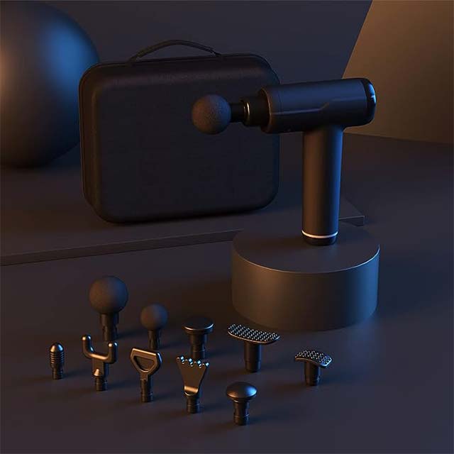 Tmada 2023 Portable Deep Tissue Massage Gun – 10 Massage Heads, 20 Speed Modes, LCD Touch Screen for Muscle Recovery & Pain Relief