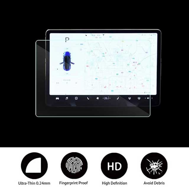 Topfit Tesla Model 3 & Model Y Screen Protector – Matte Anti-Glare Tempered Glass Cover for 15" Center Control Touchscreen