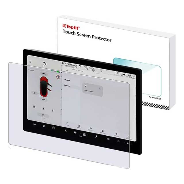 Topfit Tesla Model 3 & Model Y Screen Protector – Matte Anti-Glare Tempered Glass Cover for 15" Center Control Touchscreen