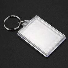 Transparent Acrylic Photo Keychain – Blank Insert Picture Frame with Plastic Ring & Chain for Custom Photos