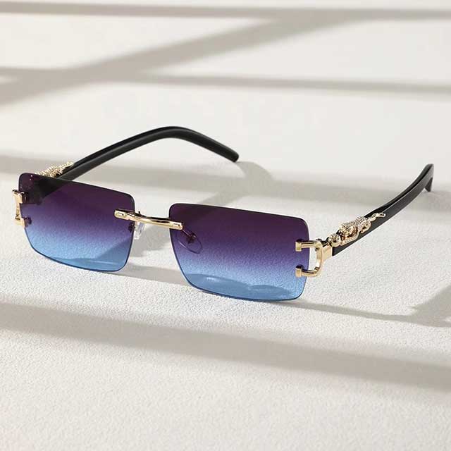 Trendy Frameless Rectangular Sunglasses – Fashionable Personalized Shades for Daily Wear