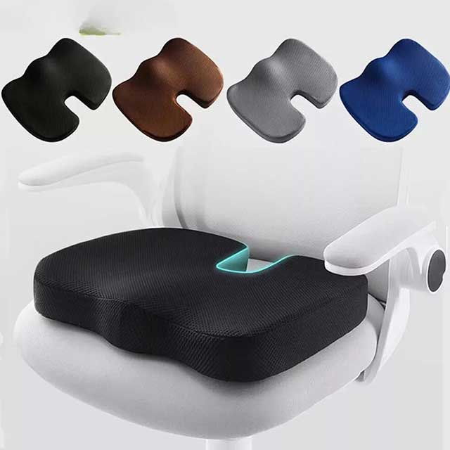 U-Shaped Memory Foam Seat Cushion – Ergonomic Chair & Car Pillow for Hip Support & Pressure Relief | Comfort Massage Pad for Office & Travel