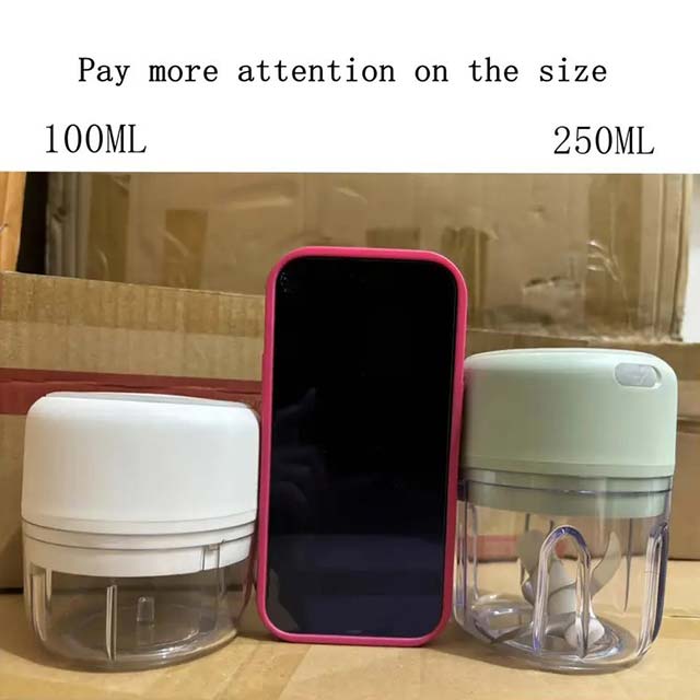 100/250ml USB Electric Mini Garlic Chopper - Powerful Meat Grinder & Vegetable Crusher for Quick and Easy Food Prep