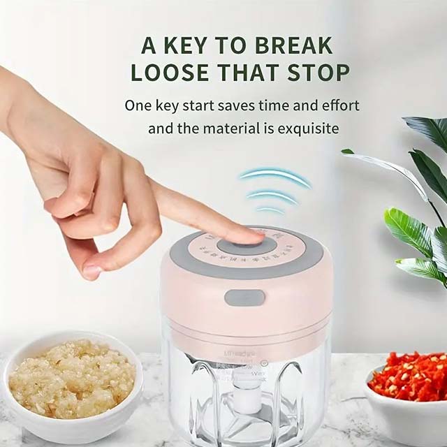 100/250ml USB Electric Mini Garlic Chopper - Powerful Meat Grinder & Vegetable Crusher for Quick and Easy Food Prep