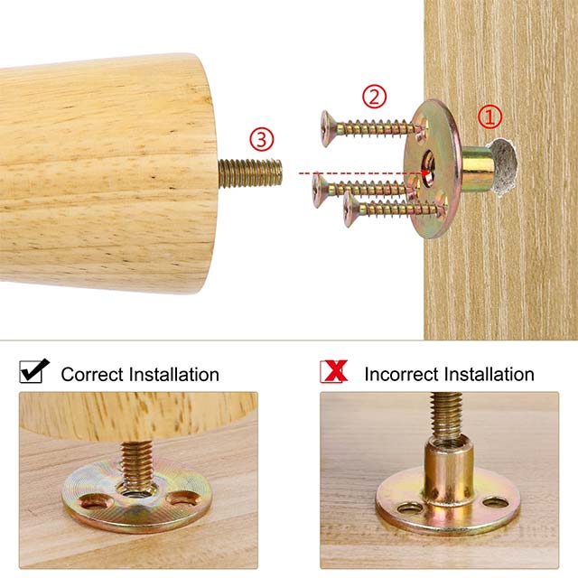 Unique Bargains 4Pcs Wood Furniture Legs Replacement – DIY Wood Furniture Repair, Upgrade & Customization Parts