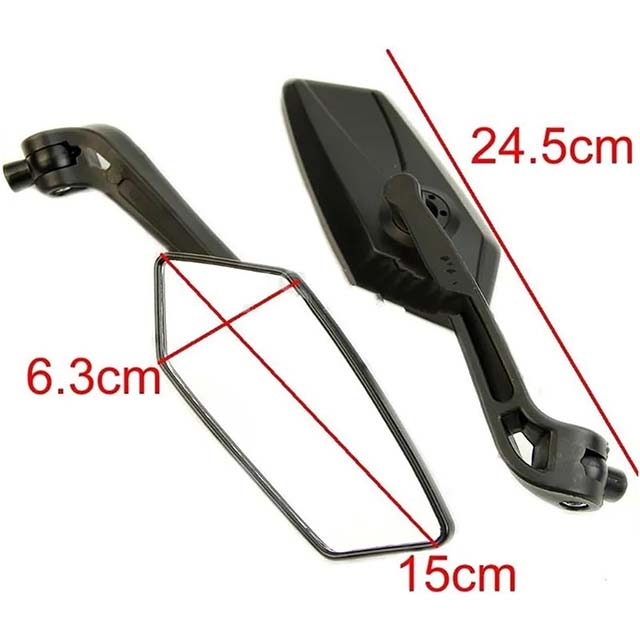 Universal Motorbike Mirror - Rearview Mirrors Pair for Scooter, Moped, ATV & Motorcycle Backup