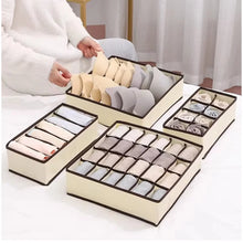 4-Piece Underwear Storage Organizer Set – 24 Cell, 8 Cell & 7 Cell Foldable Drawer Organizers for Socks, Bras, Scarves & Accessories