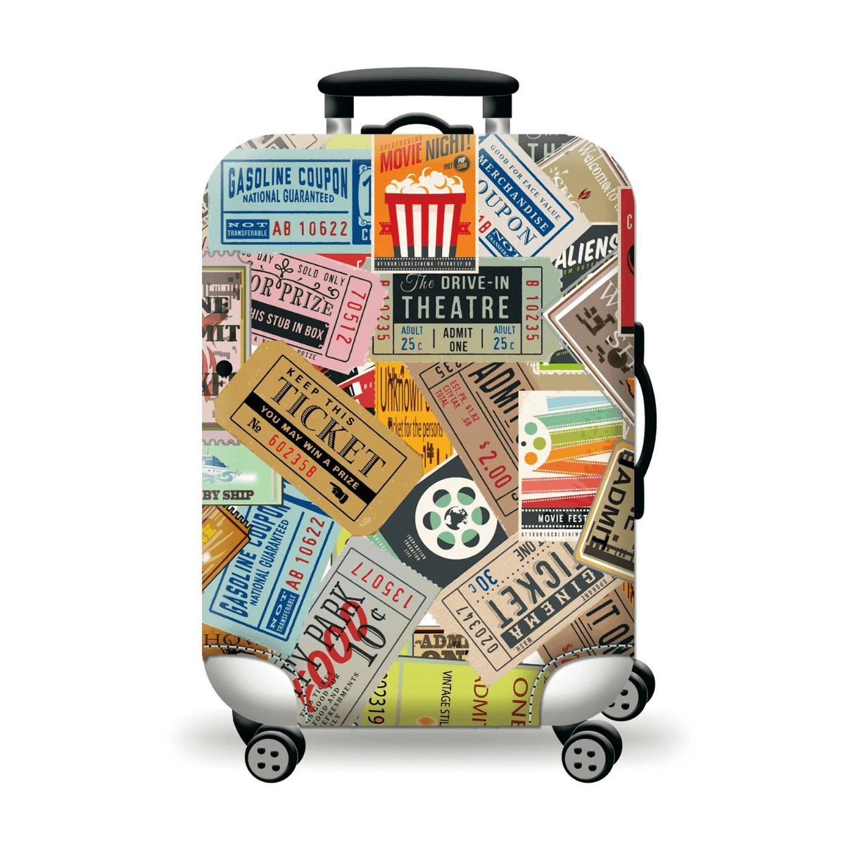 Housse de valise élastique épaisse avec fermeture éclair et carte du monde – Protection pour valises de 45 à 80 cm | Accessoires de voyage