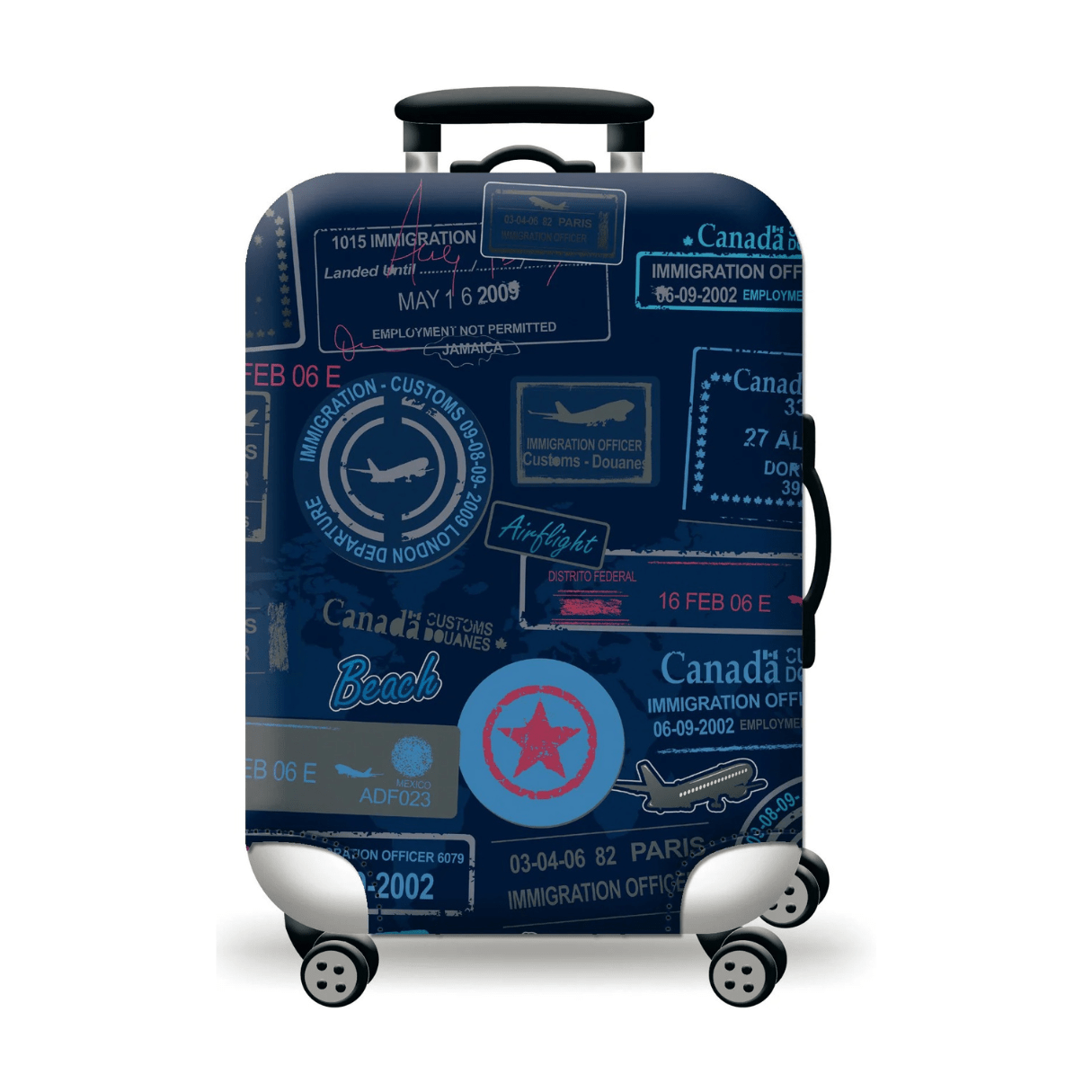 Housse de valise élastique épaisse avec fermeture éclair et carte du monde – Protection pour valises de 45 à 80 cm | Accessoires de voyage