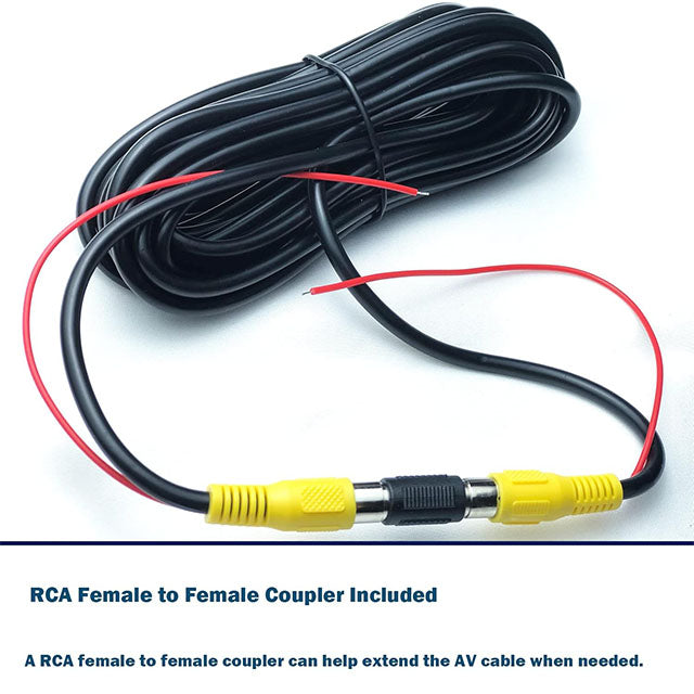 Upgraded Thickened Backup Camera RCA Video Cable – Male-to-Male Plug for Rear View Parking Camera with Extended Audio & Detection Trigger Wire