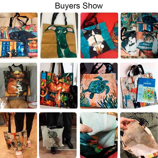 Van Gogh Art Linen Shoulder Bag – Lightweight Tote with Starry Night, Sunflower & Apricot Blossom Prints