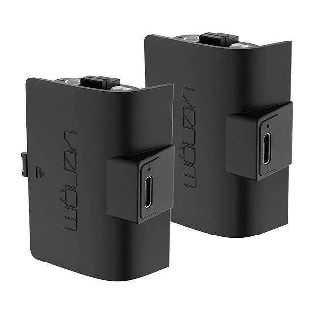 Venom Twin Pack Rechargeable Battery for Xbox Controllers – Premium Black Batteries for Xbox Series X, S & Xbox One
