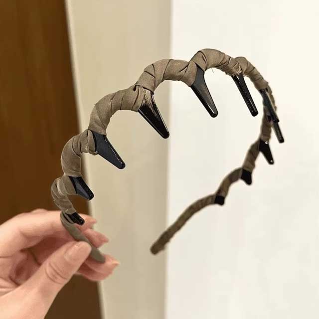 Vintage Non-Slip Teethed Hairband for Women – Fix Bangs & Broken Hair | Sweet Fabric Wrap Headband