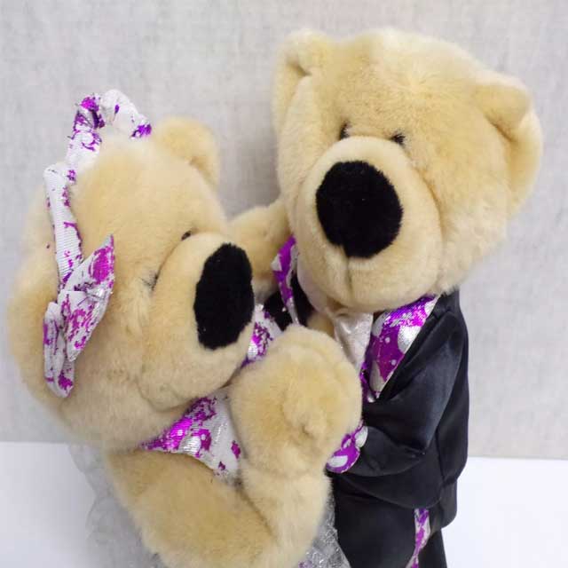 Vintage Singing & Dancing Bride & Groom Married Bears 13" 051523WT