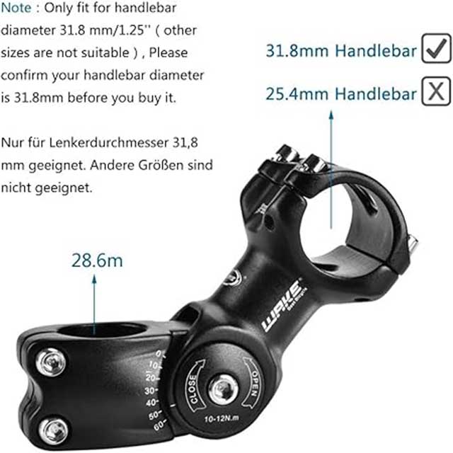 WAKE Adjustable Handlebar Stem