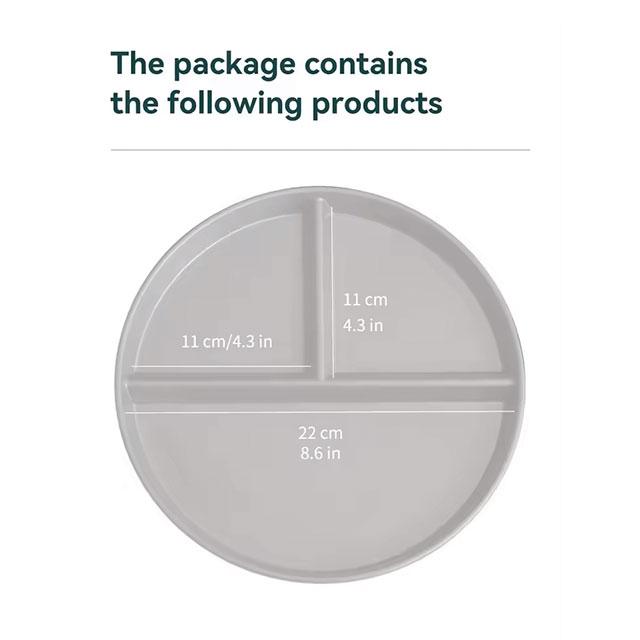 WORTHBUY Round Divided Dinner Plate – Microwave-Safe Plastic Food Tray for Fruit, Salad & Meals