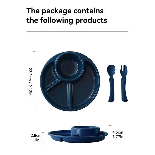 WORTHBUY Round Divided Dinner Plate – Microwave-Safe Plastic Food Tray for Fruit, Salad & Meals